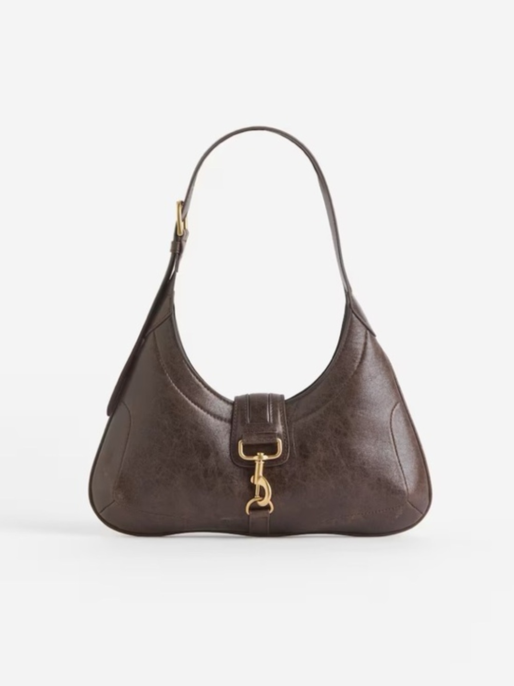 Brown faux Leather Shoulder Bag
